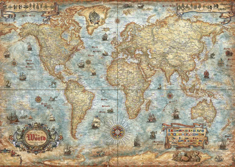 Map Art - The World Puzzel (2000 stukjes)
