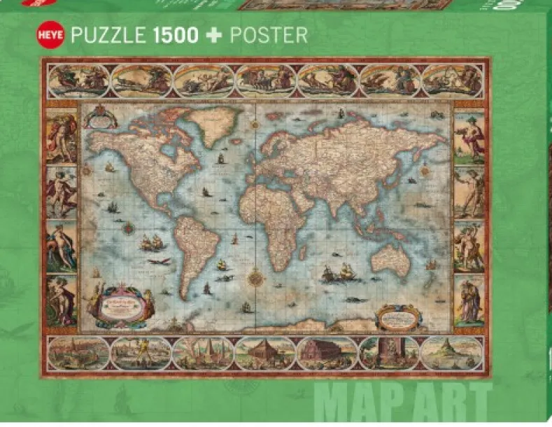 Map Art - Willem Blaeu World (1500 stukjes)