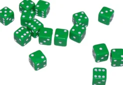 Mini Dobbelstenen 7 mm - Groen (15 stuks)