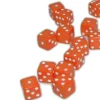 Mini Dobbelstenen 7 mm - Oranje (15 stuks)