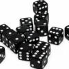 Mini Dobbelstenen 7 mm - Zwart (15 stuks)