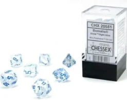 Mini Polydice Dobbelsteen Set Licht Blauw (7 stuks)