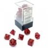 Mini Polydice Dobbelsteen Set Rood/Goud (7 stuks)