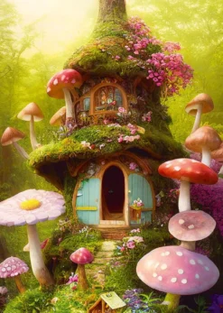 Mushroom House Puzzel (1000 stukjes)