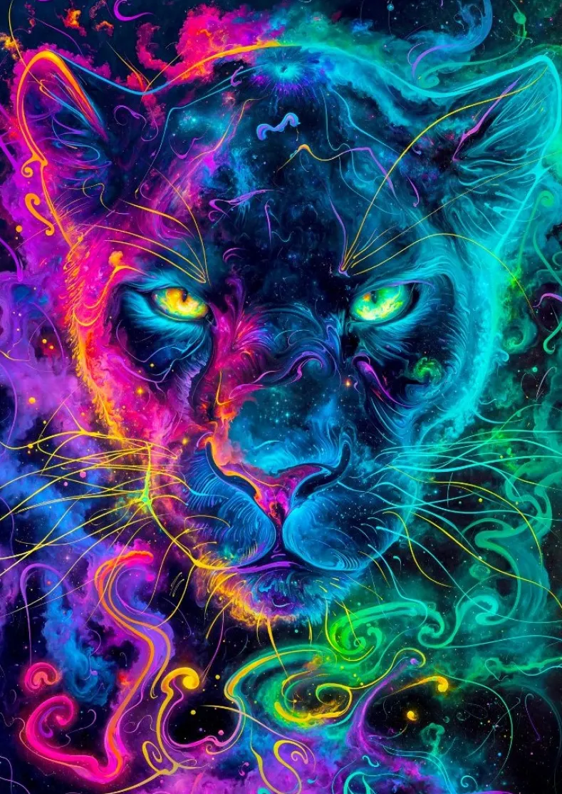 Neon Panther Puzzel (1000 stukjes)