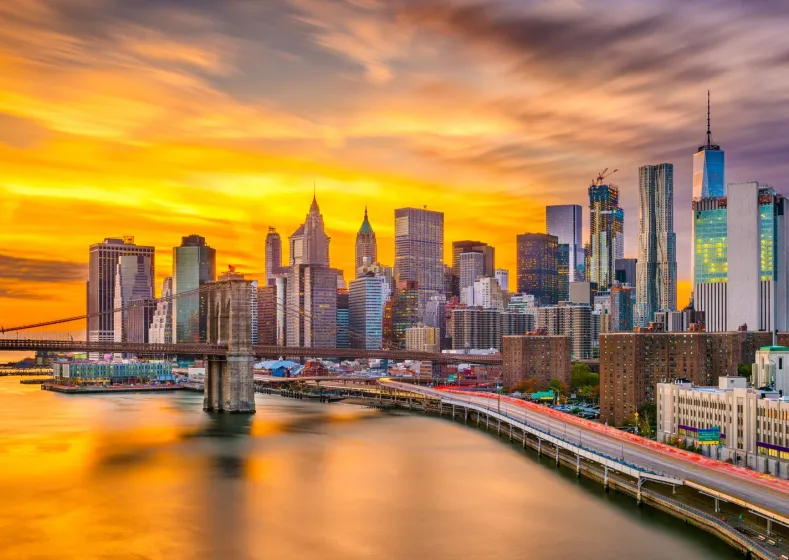 New York City Skyline at Dusk Puzzel (1000 stukjes)