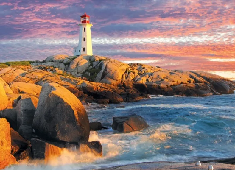 Peggy's Cove Lighthouse, Nova Scotia Puzzel (1000 stukjes)