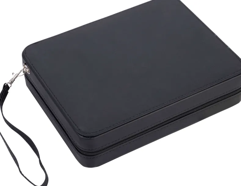 Portable Backgammon met Afsluitrits (Zwart)