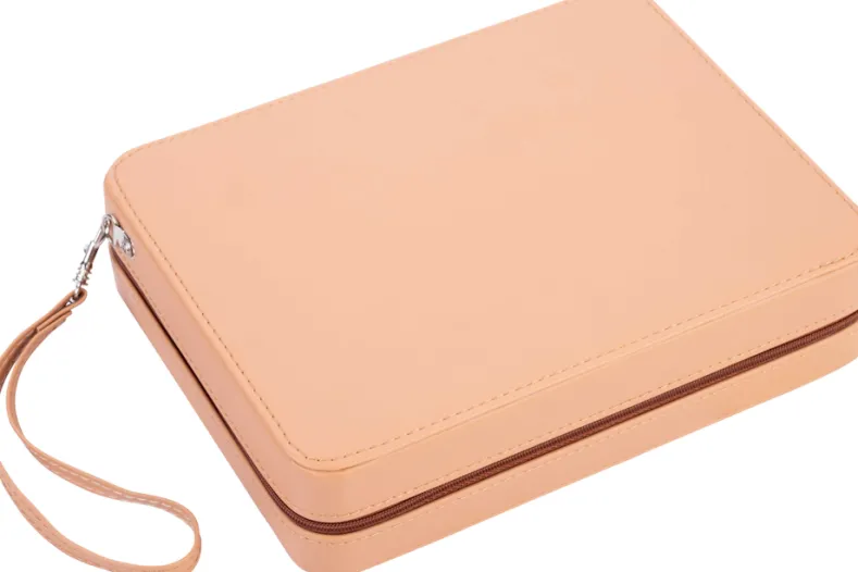 Portable Backgammon met Afsluitrits (Beige)