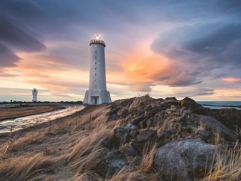 Prachtige Lucht Boven de Vuurtoren van Akranes - IJsland Puzzel (1500 stukjes)
