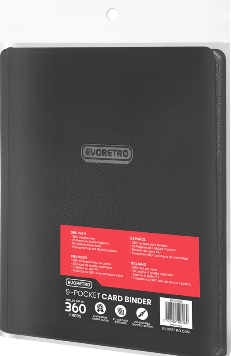 Premium - Regular Card Zippered Binder Zwart (9-Pocket)