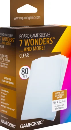 Prime Board Game Sleeves - 7 Wonders Sized 67x103mm (80 stuks) - Boxed