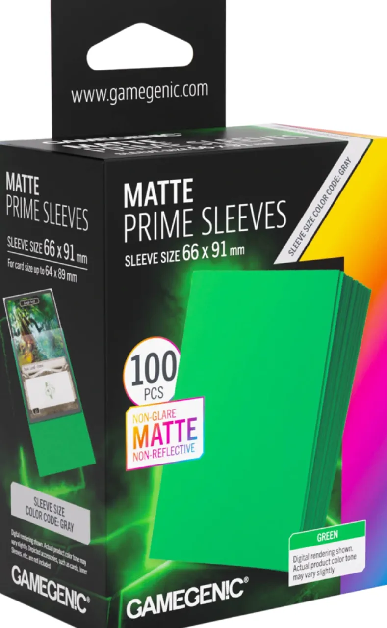 Prime Matte Sleeves 66x91mm Groen (100 stuks) - Boxed