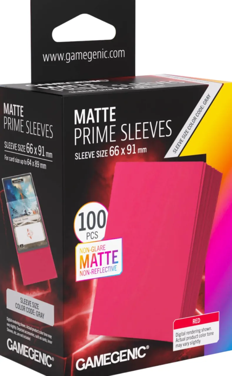 Prime Matte Sleeves 66x91mm Rood (100 stuks) - Boxed