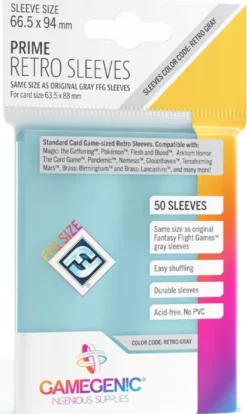 Prime Retro Sleeves 66.5x94mm Retro (Colorcode: GREY) (50 stuks)