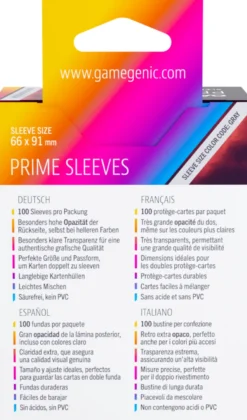Prime Sleeves 66x91mm Rood (100 stuks) - Boxed