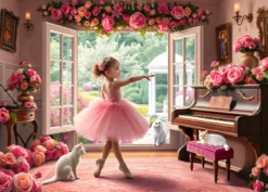 2 Puzzels - Little Ballerina and Romantic Garden Puzzel (500 stukjes)