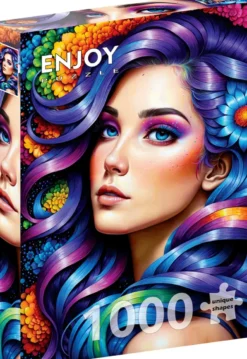 Rainbow Flower Portrait Puzzel (1000 stukjes)
