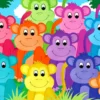 Rainbow Monkeys Puzzel (1000 stukjes)