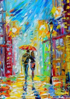 Rainy Romance in the City Puzzel (1000 stukjes)