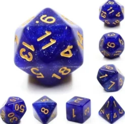 RPG Dice Set - Black & Blue Galaxy