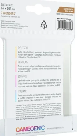 Sleeves Matte 7 Wonders 67x103mm (80 stuks)