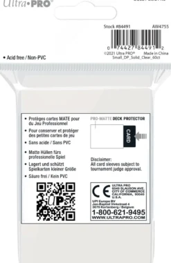 Sleeves Pro-Matte - Small Transparant (62x89 mm)