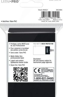 Sleeves Pro-Matte - Small Zwart (62x89 mm)