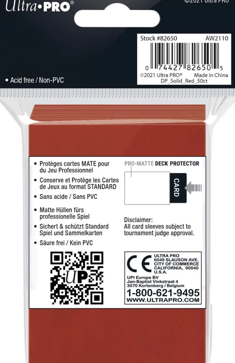 Sleeves Pro-Matte - Standaard Rood (66x91 mm)