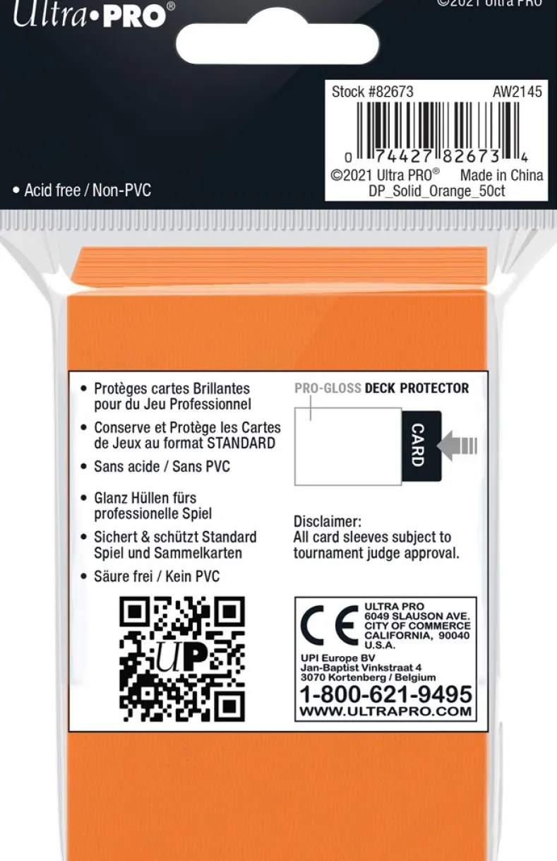 Sleeves - Standaard Oranje (66x91 mm)
