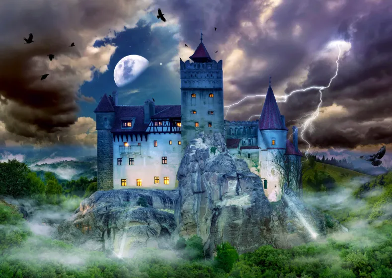 Spooky Night at Dracula's Castle Puzzel (1000 stukjes)