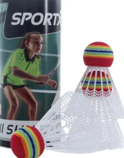 SportX - Mini Badminton Shuttle in Koker (3 stuks)