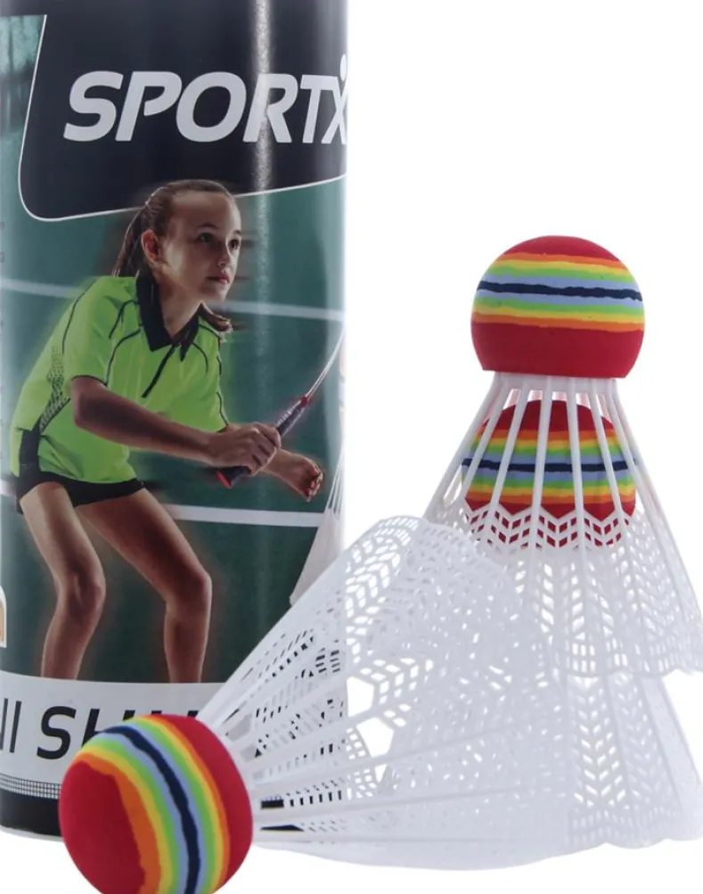 SportX - Mini Badminton Shuttle in Koker (3 stuks)