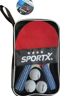 SportX - Tafeltennisset met 3 Tafeltennisballen in Tafeltennistas (4 ster)