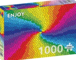 Stained Glass Rainbow Burst Puzzel (1000 stukjes)