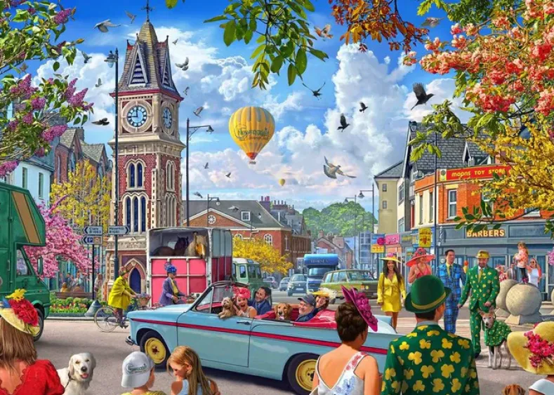 Steve Crisp - Off to the Races at Newmarket Puzzel (1000 stukjes)