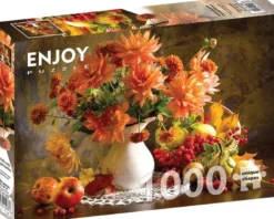 Still Life with Orange Dahlias Puzzel (1000 stukjes)