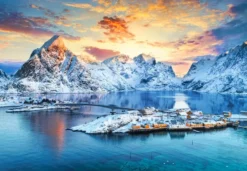 Sunrise on Sakrisoy Lofoten Norway Puzzel (1000 stukjes)