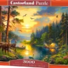 Sunset Over Forest River Puzzel (3000 stukjes)