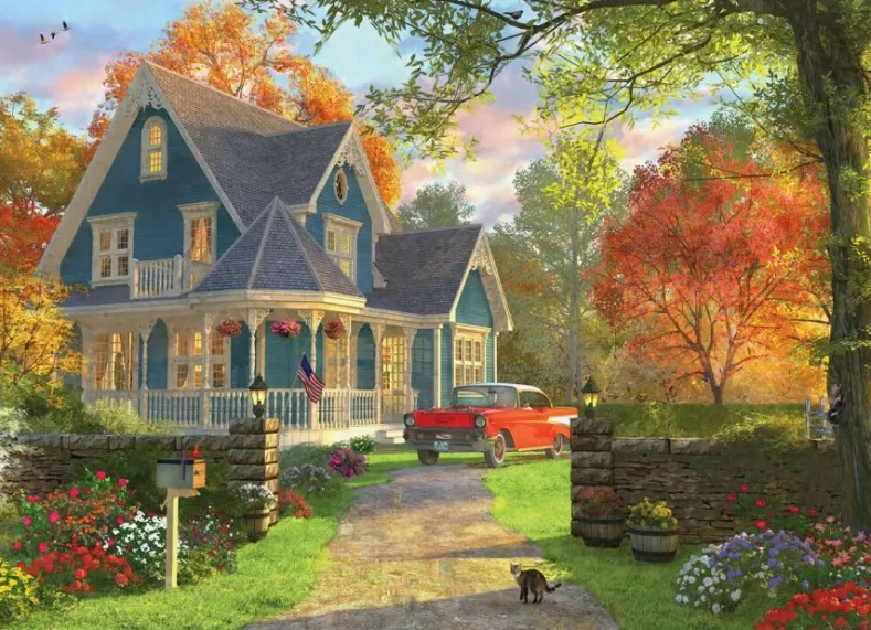 The Blue Country House - Dominic Davison Puzzel (1000 stukjes)