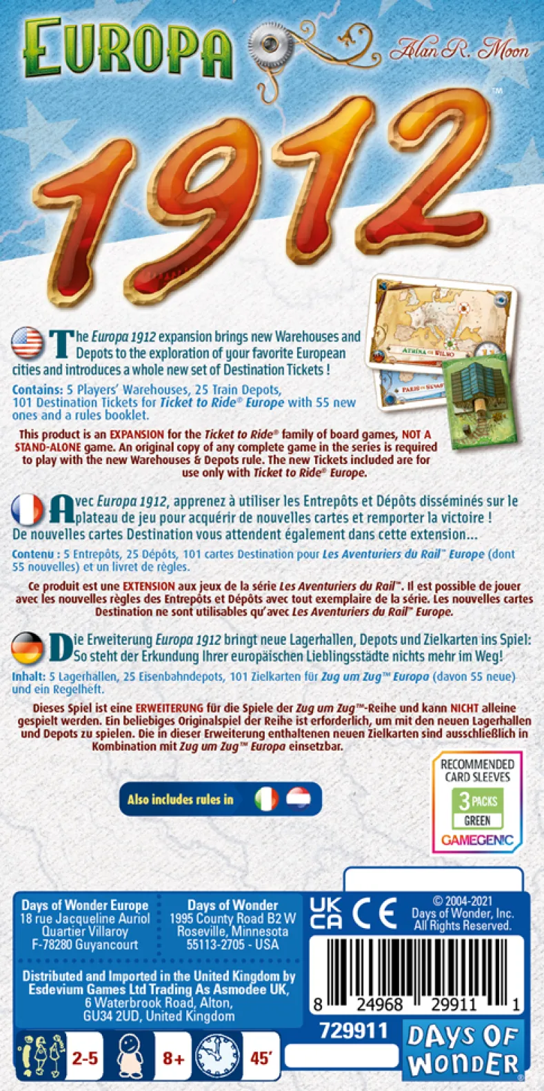 Ticket To Ride - Europa 1912 Uitbreiding