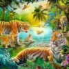 Tiger Family in the Oasis Puzzel (500 stukjes)