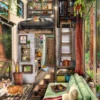 Tiny House in Redwood Forest Puzzel (1000 stukjes)