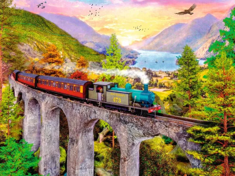 Trein in de Herfst Puzzel (1500 stukjes)