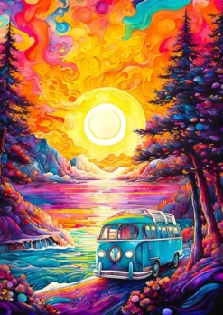 Van Life at the Beach Puzzel (1000 stukjes)