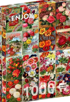 Vintage Flower Seed Catalog Collage Puzzel (1000 stukjes)