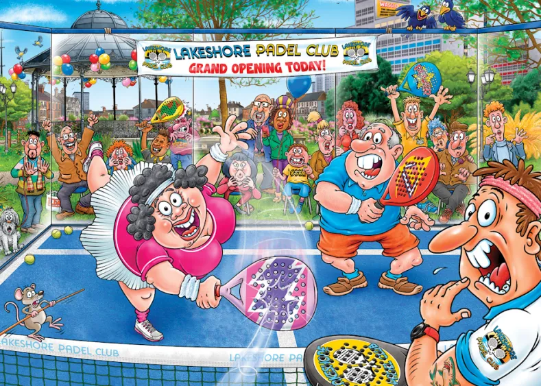 Wasgij Original 49 - Paniek op de Padelbaan! Puzzel (1000 stukjes)