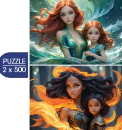 Water and Fire - Mother & Daughter Collection Puzzel (2x 500 stukjes)