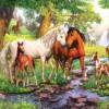 Wilde Paarden bij de Rivier Puzzel (300 XXL stukjes)