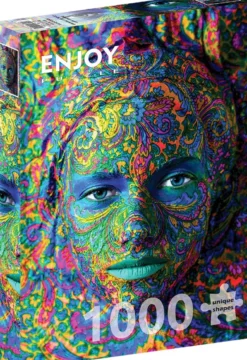Woman with Color Art Makeup Puzzel (1000 stukjes)